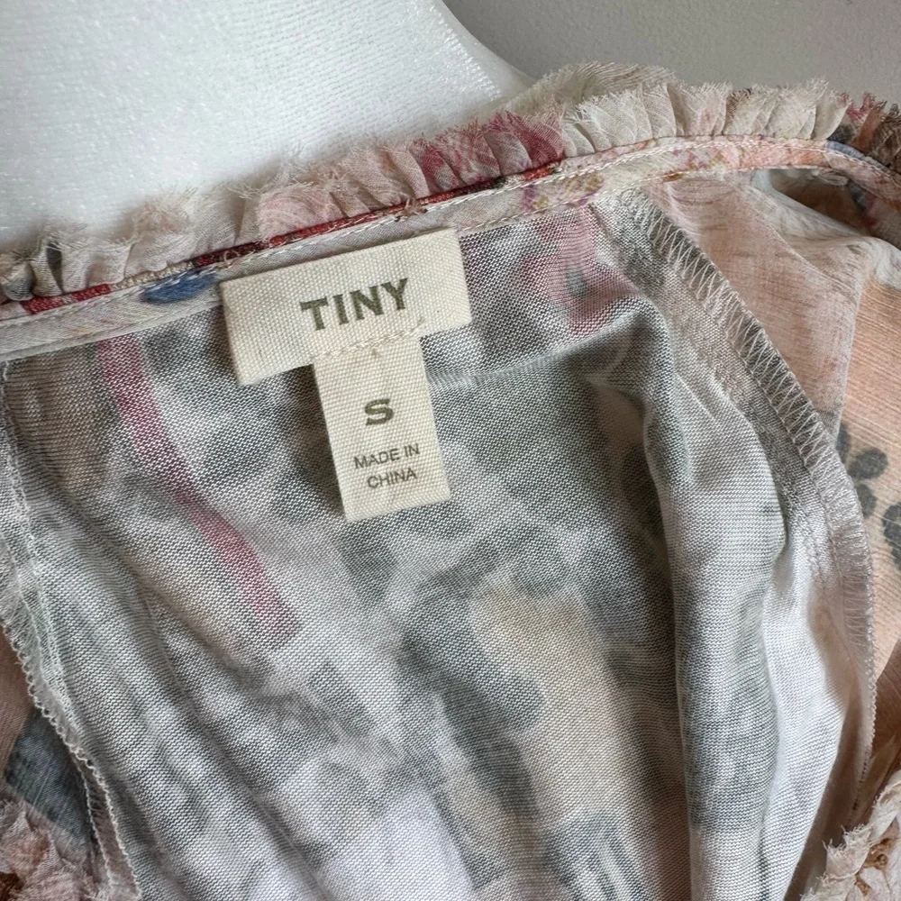 Anthropologie Tiny Bohemian‎ Patchwork Ruffle Blouse Multi-Color Size Small
